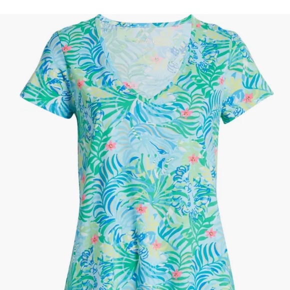 Lilly Pulitzer Etta Frond Print Cotton T-Shirt Dress - Picture 5 of 10